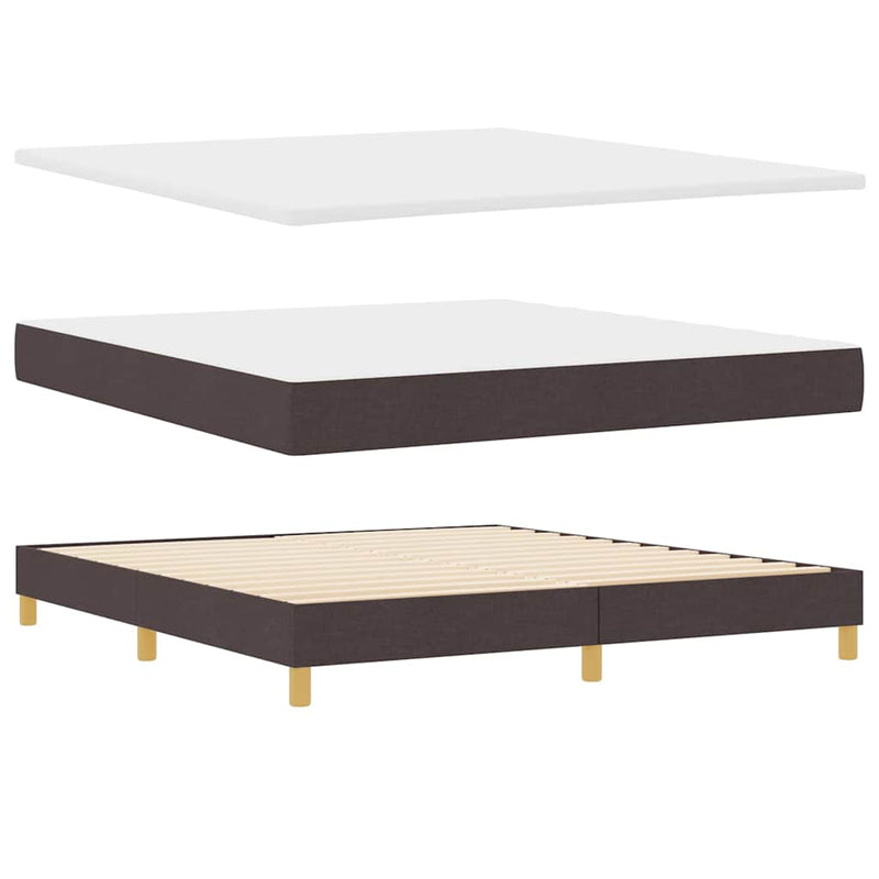 vidaXL Boxspring ágy matraccal Sötét Barna 180 x 200 cm szövet