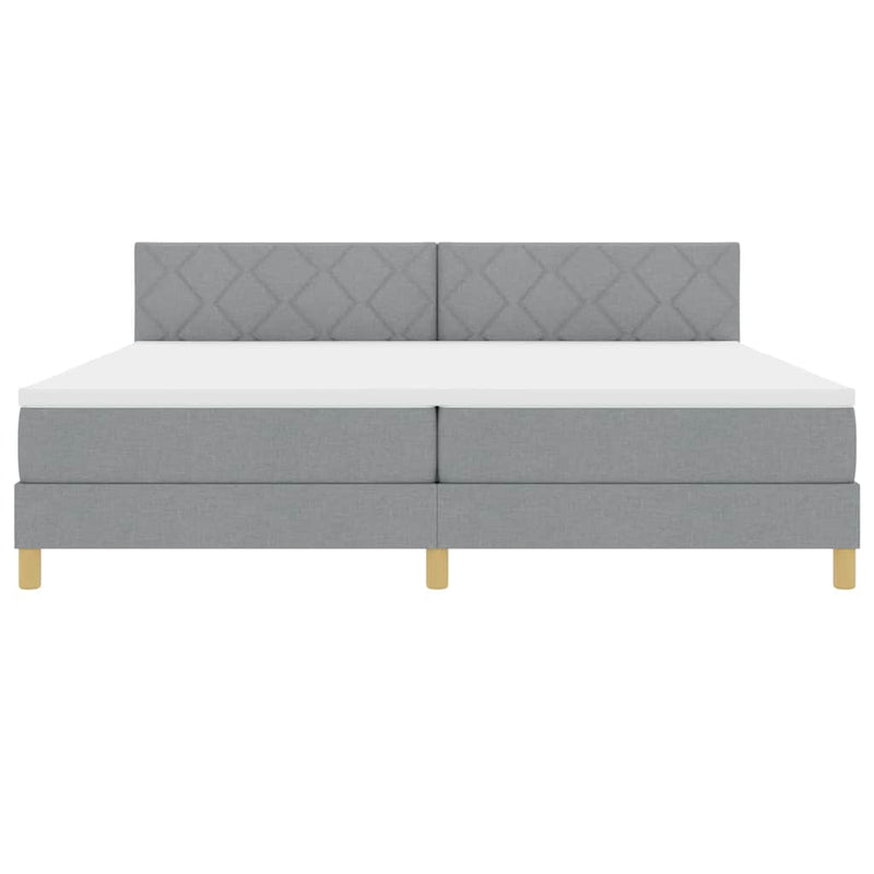 vidaXL Boxspring ágy matraccal Világosszürke 200 x 200 cm szövet