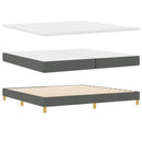 vidaXL Boxrugós ágy párnával Sötétszürke 200 x 200 cm szövet
