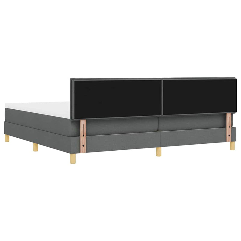 vidaXL Boxspring ágy matraccal Sötétszürke 200 x 200 cm szövet