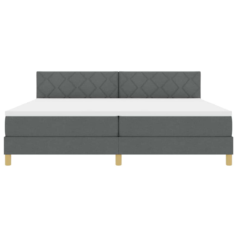 vidaXL Boxspring ágy matraccal Sötétszürke 200 x 200 cm szövet