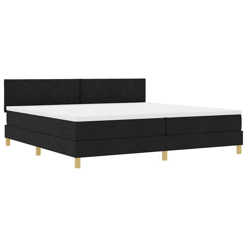 vidaXL Boxspring ágy matraccal matracmal Fekete 200 x 200 cm szövet