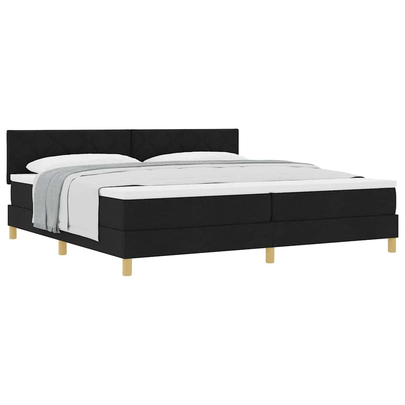 vidaXL Boxspring ágy matraccal matracmal Fekete 200 x 200 cm szövet