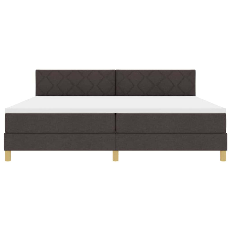 vidaXL Boxspring ágy matraccal sötétbarna 200 x 200 cm szövet
