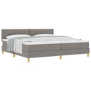 vidaXL Boxrugós ágy párnával fejtámlával Tópszínű 200 x 200 cm szövet