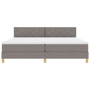 vidaXL Boxrugós ágy párnával fejtámlával Tópszínű 200 x 200 cm szövet