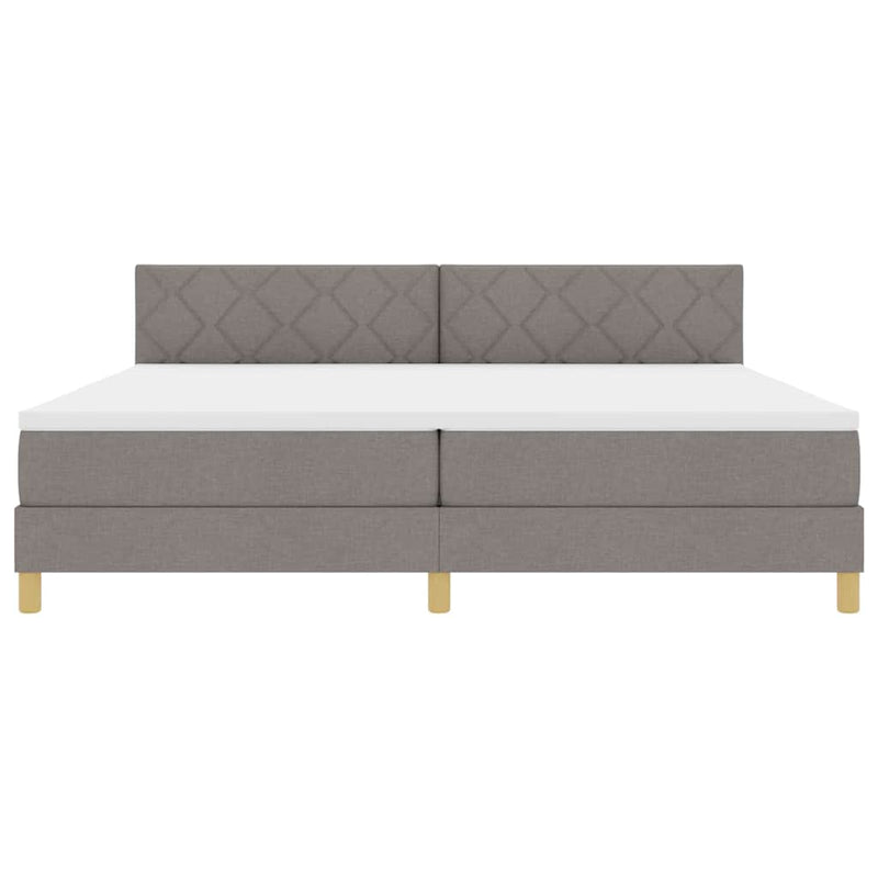 vidaXL Boxspring ágy matraccal matracmal Tópszínű 200 x 200 cm szövet