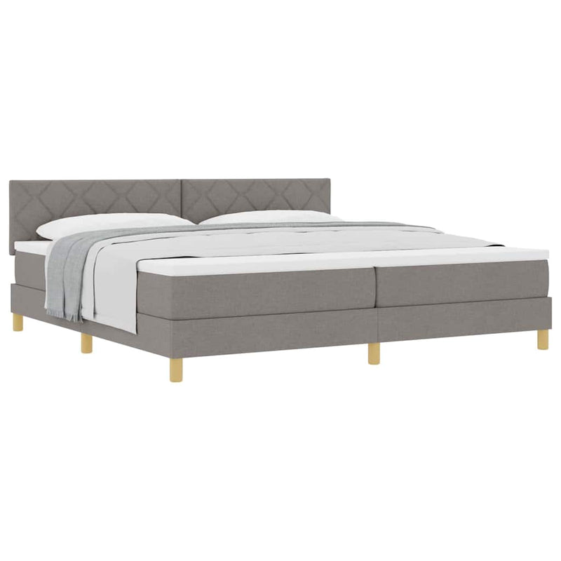 vidaXL Boxspring ágy matraccal matracmal Tópszínű 200 x 200 cm szövet