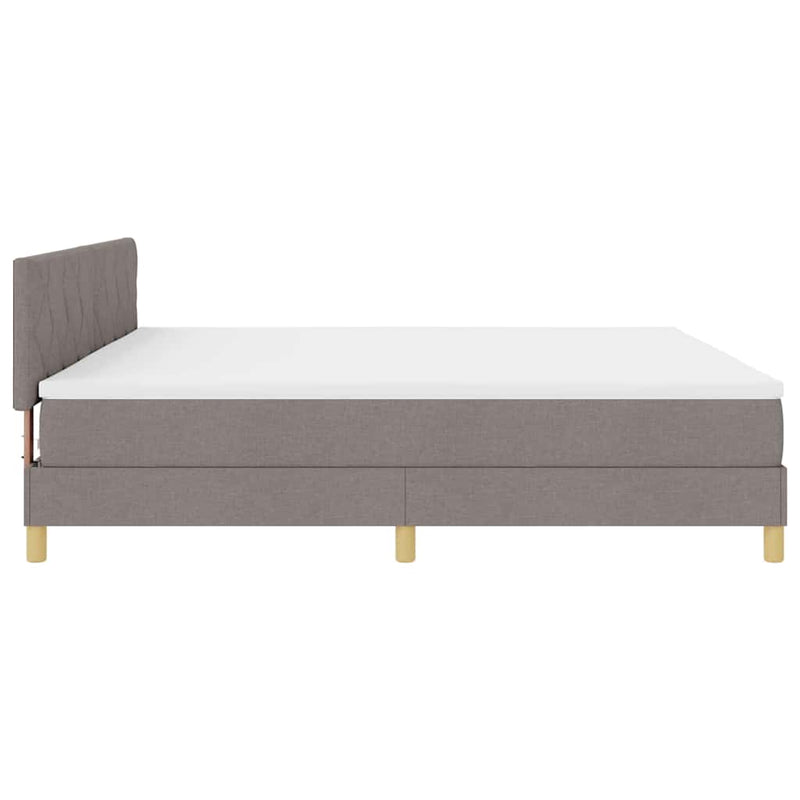 vidaXL Boxspring ágy matraccal matracmal Tópszínű 200 x 200 cm szövet