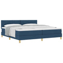 vidaXL Boxrugós ágy párnával fejtámlával Kék 200 x 200 cm szövet