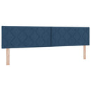 vidaXL Boxrugós ágy párnával fejtámlával Kék 200 x 200 cm szövet