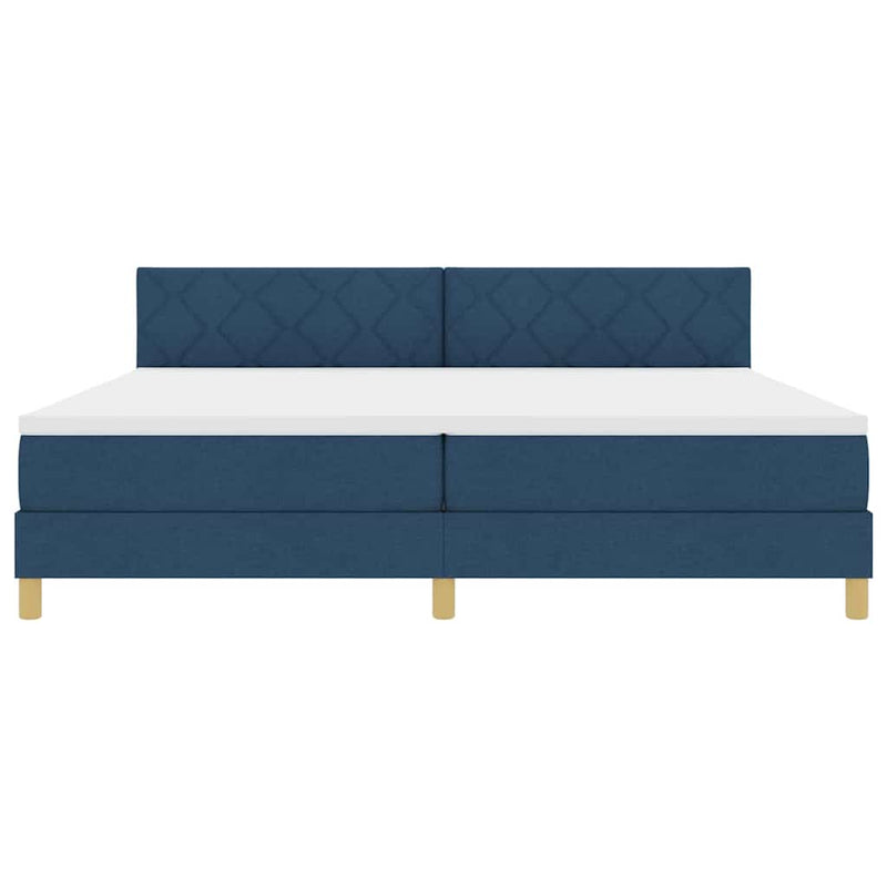 vidaXL Boxspring ágy matraccal matracmal Kék 200 x 200 cm szövet