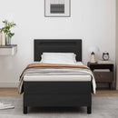 vidaXL Boxrugós ágy LED szalagokkal Fekete 90 x 190 cm Műbőr
