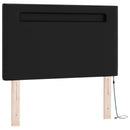 vidaXL Boxrugós ágy LED szalagokkal Fekete 90 x 190 cm Műbőr