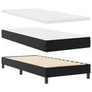 vidaXL Boxrugós ágy LED szalagokkal Fekete 90 x 190 cm Műbőr