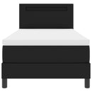 vidaXL Boxrugós ágy LED szalagokkal Fekete 90 x 190 cm Műbőr