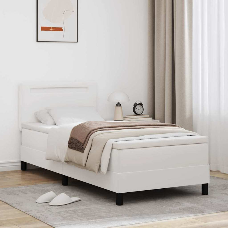 vidaXL Ágykeret matraccal matracmal Fehér 90 x 190 cm Műbőr
