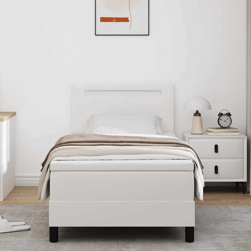 vidaXL Ágykeret matraccal matracmal Fehér 90 x 190 cm Műbőr