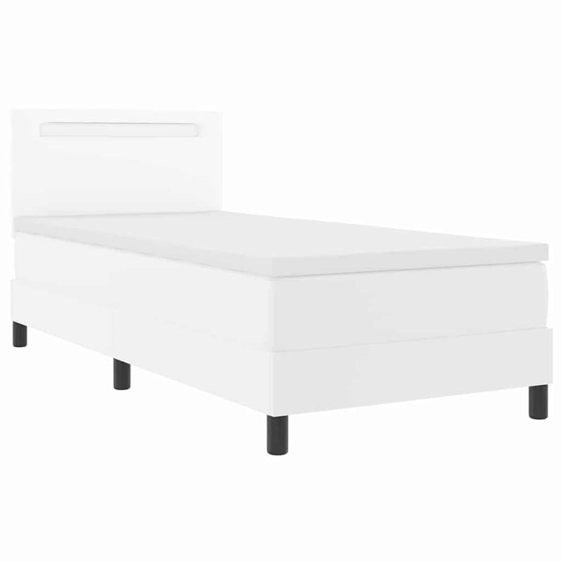 vidaXL Ágykeret matraccal matracmal Fehér 90 x 190 cm Műbőr