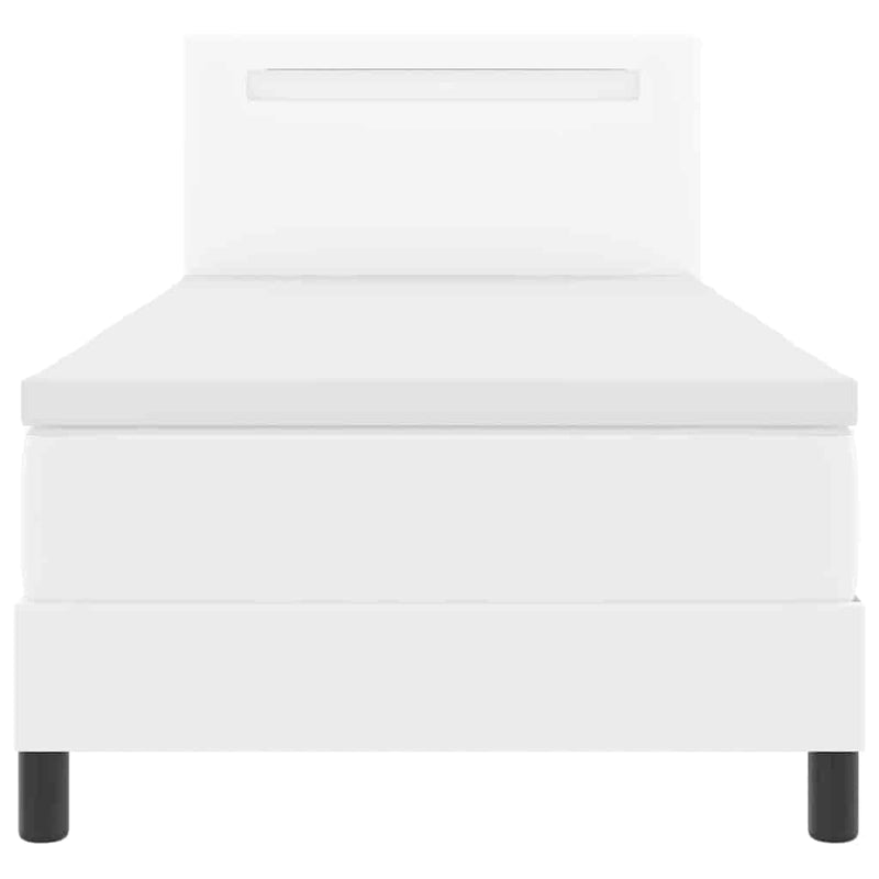 vidaXL Ágykeret matraccal matracmal Fehér 90 x 190 cm Műbőr
