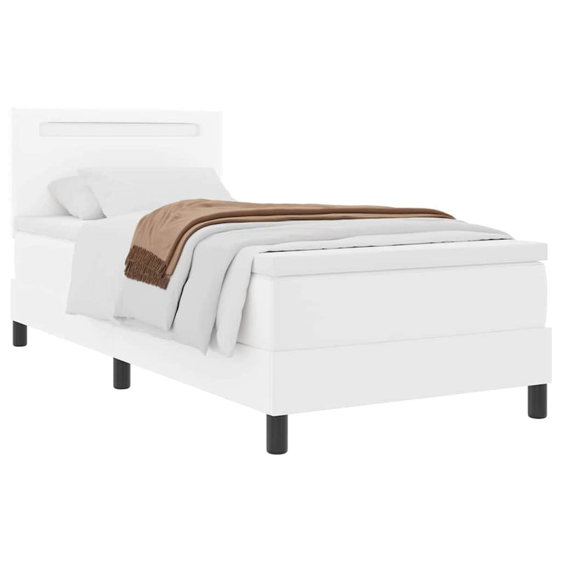 vidaXL Ágykeret matraccal matracmal Fehér 90 x 190 cm Műbőr