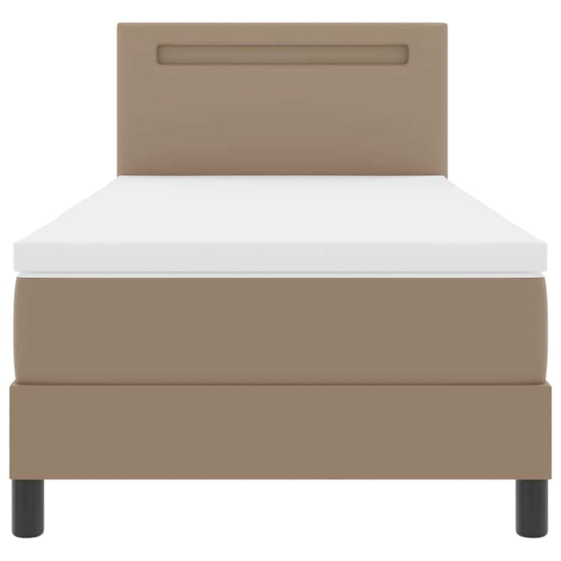 vidaXL Ágykeret matraccal matracmal Cappuccino 90 x 190 cm Műbőr