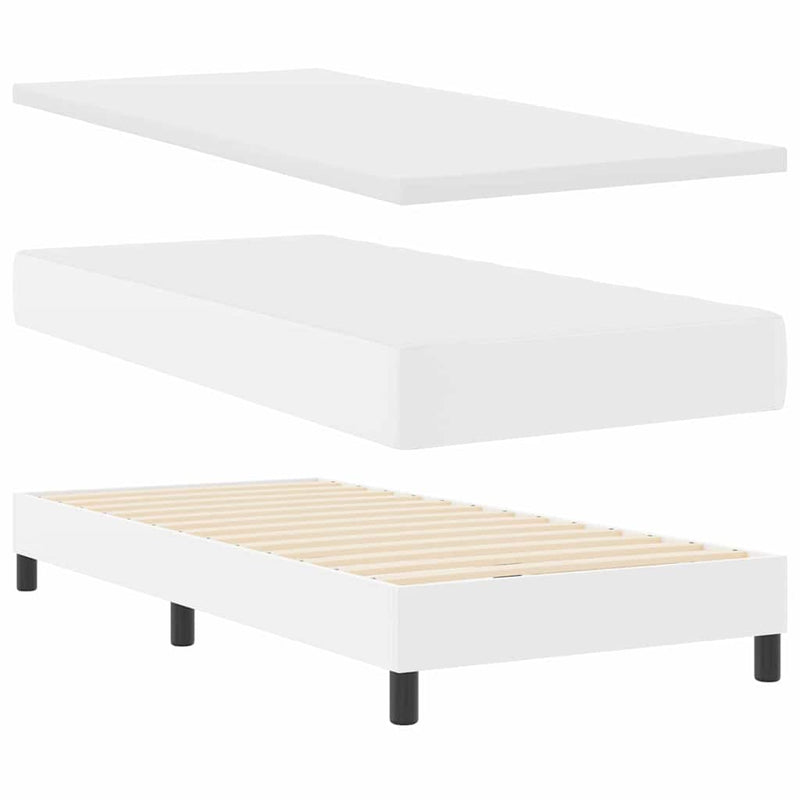 vidaXL Ágykeret matraccal matracmal Fehér 90 x 200 cm Műbőr