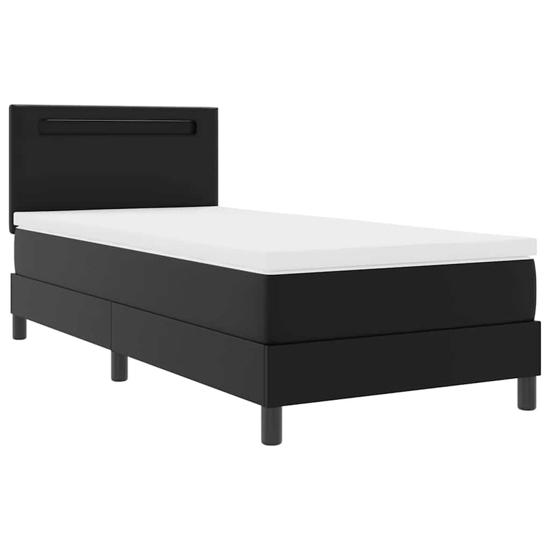 vidaXL Ágykeret matraccal matracmal Fekete 100 x 200 cm Műbőr