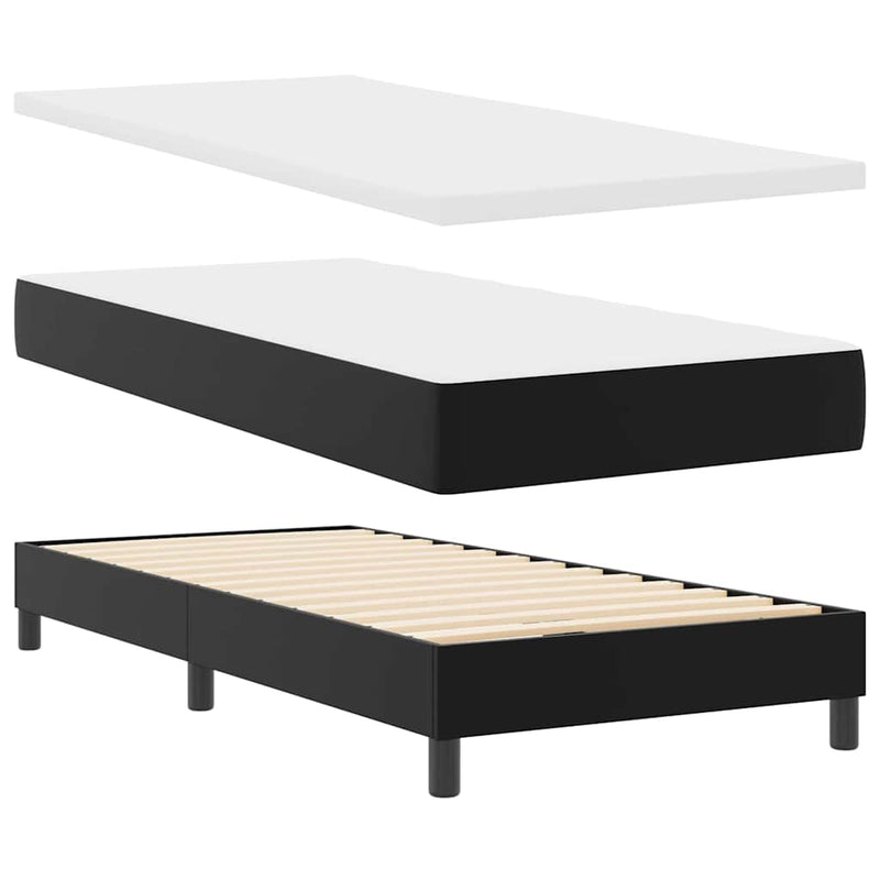 vidaXL Ágykeret matraccal matracmal Fekete 100 x 200 cm Műbőr