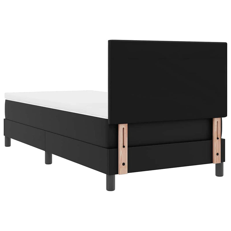 vidaXL Ágykeret matraccal matracmal Fekete 100 x 200 cm Műbőr