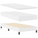 vidaXL Boxrugós ágy LED szalagokkal Fehér 100 x 200 cm Műbőr