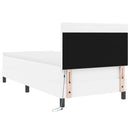 vidaXL Boxrugós ágy LED szalagokkal Fehér 100 x 200 cm Műbőr