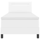 vidaXL Boxrugós ágy LED szalagokkal Fehér 100 x 200 cm Műbőr