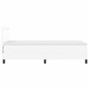 vidaXL Boxrugós ágy LED szalagokkal Fehér 100 x 200 cm Műbőr