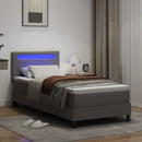 vidaXL Boxrugós ágy matracmal fejtámlával Szürke 100 x 200 cm Műbőr