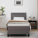 vidaXL Boxrugós ágy matracmal fejtámlával Szürke 100 x 200 cm Műbőr
