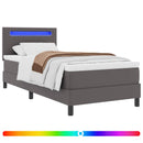 vidaXL Boxrugós ágy matracmal fejtámlával Szürke 100 x 200 cm Műbőr