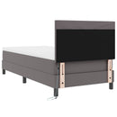 vidaXL Boxrugós ágy matracmal fejtámlával Szürke 100 x 200 cm Műbőr