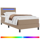vidaXL Boxrugós ágy matracmal Cappuccino 100 x 200 cm Műbőr