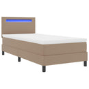 vidaXL Boxrugós ágy matracmal Cappuccino 100 x 200 cm Műbőr