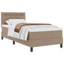 vidaXL Boxrugós ágy matracmal Cappuccino 100 x 200 cm Műbőr