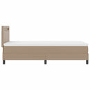 vidaXL Boxrugós ágy matracmal Cappuccino 100 x 200 cm Műbőr