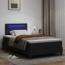 vidaXL Boxrugós ágy matracmal fejtámlával Fekete 120 x 190 cm Műbőr