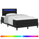vidaXL Boxrugós ágy matracmal fejtámlával Fekete 120 x 190 cm Műbőr