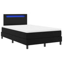 vidaXL Boxrugós ágy matracmal fejtámlával Fekete 120 x 190 cm Műbőr
