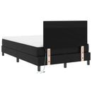 vidaXL Boxrugós ágy matracmal fejtámlával Fekete 120 x 190 cm Műbőr
