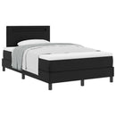 vidaXL Boxrugós ágy matracmal fejtámlával Fekete 120 x 190 cm Műbőr
