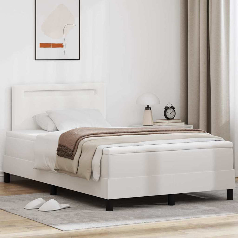 vidaXL Ágykeret matraccal matracmal Fehér 120 x 190 cm Műbőr