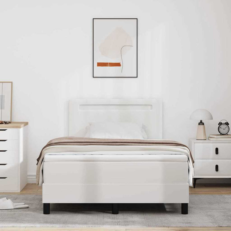 vidaXL Ágykeret matraccal matracmal Fehér 120 x 190 cm Műbőr