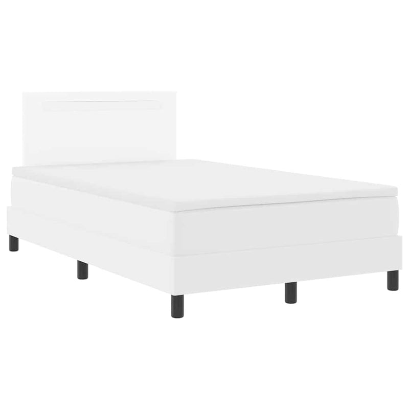 vidaXL Ágykeret matraccal matracmal Fehér 120 x 190 cm Műbőr